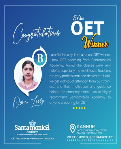 Oshin | Scored B in OET