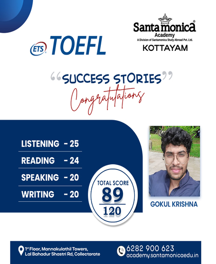 Gokul Krishna | Scored 89 in TOEFL