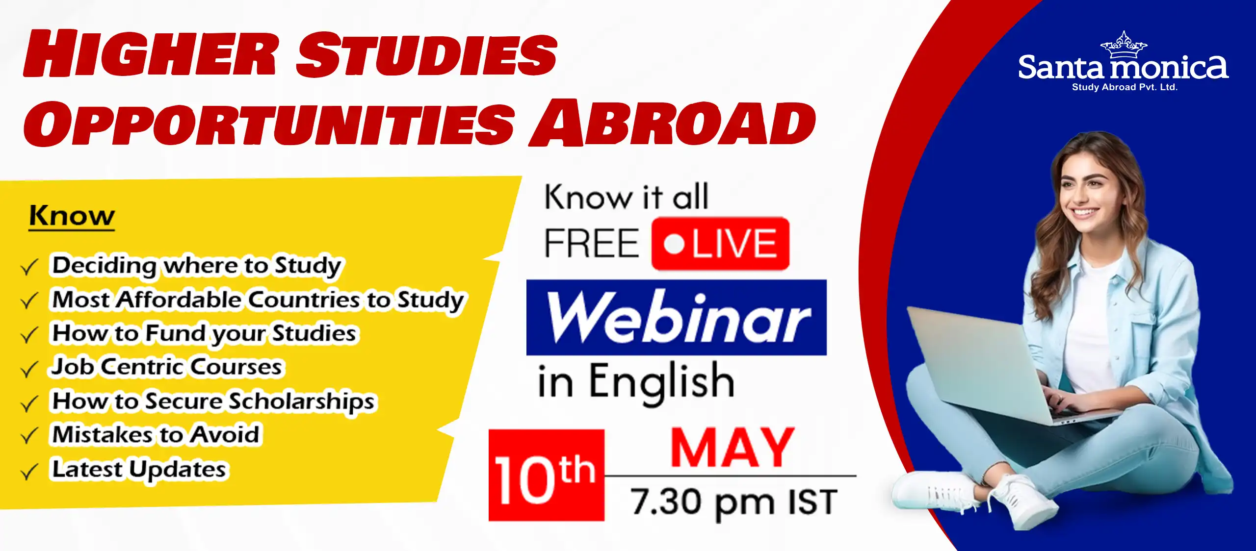 Higher Studies Opportunities Abroad Webinar | Santa Monica