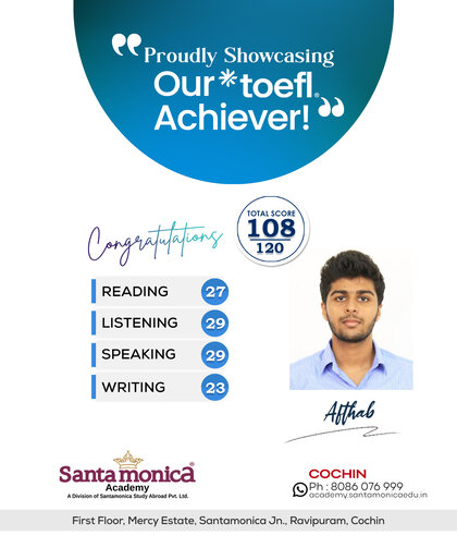 Afthab | Scored 108 in TOEFL