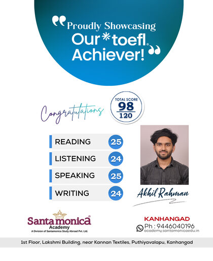 Akhil Rahman | Scored 98 in TOEFL