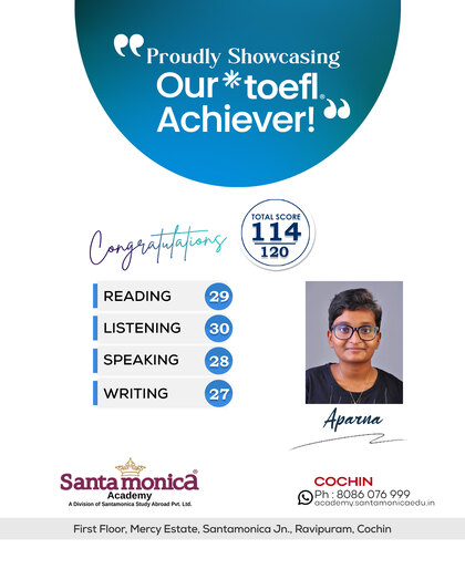 Aparna | Scored 114 in TOEFL